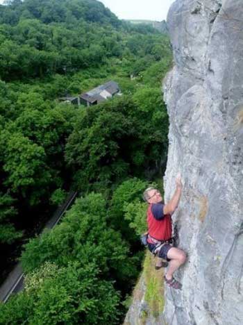 Gary Gibson making the first ascent of 4000