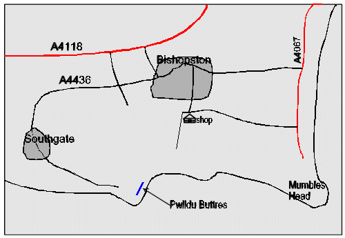 Pwll Ddu map